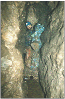 A dam constructed inside the cave